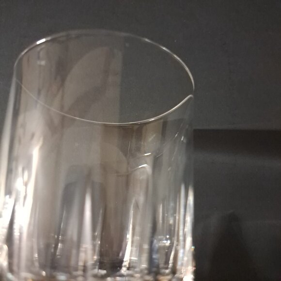 Vintage Clear Glass Water Goblet 6" Tall Paneled Bowl Faceted Stem 3" Wide - Picture 8 of 16